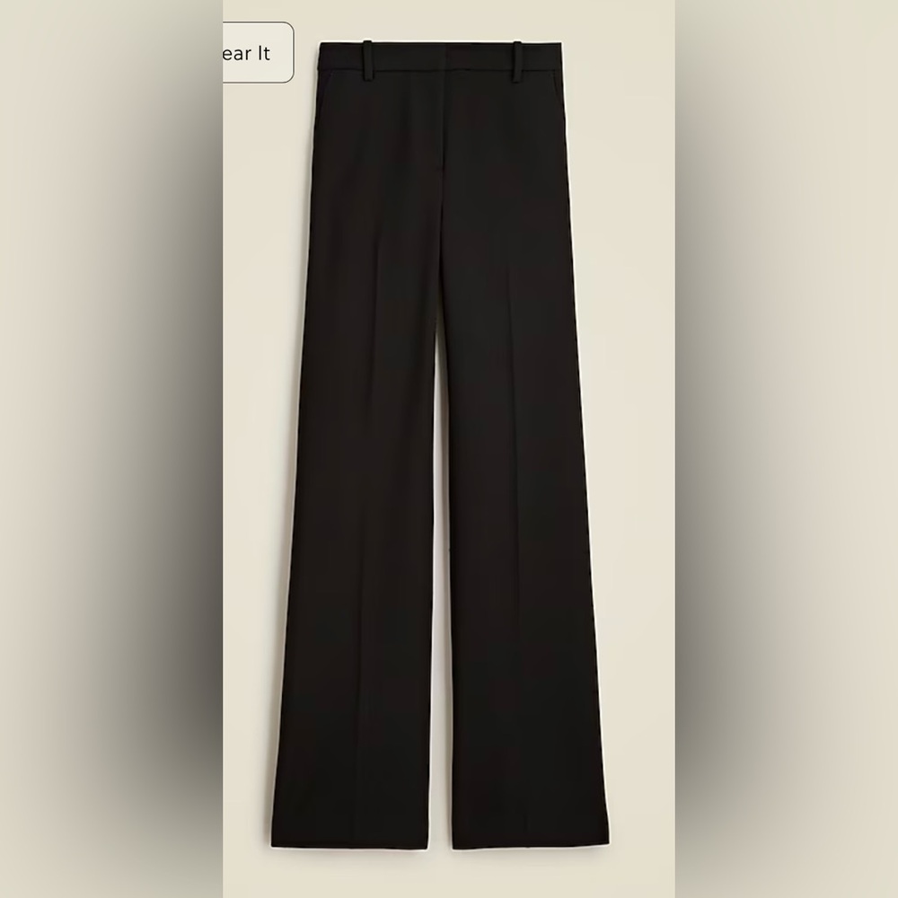J.Crew Wide-leg trouser in four-season stretch in black